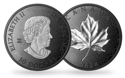 Feuilles d’érable dans le vent
50$ Canada 2024 Maple Leaf in motion